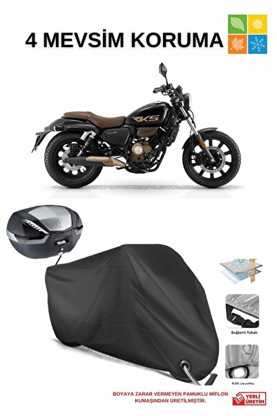 AutoEN Siyah Rks Srv 125 Çanta Ve Kilit Uyumlu Su Geçirmez Branda (MOTOSİKLET)