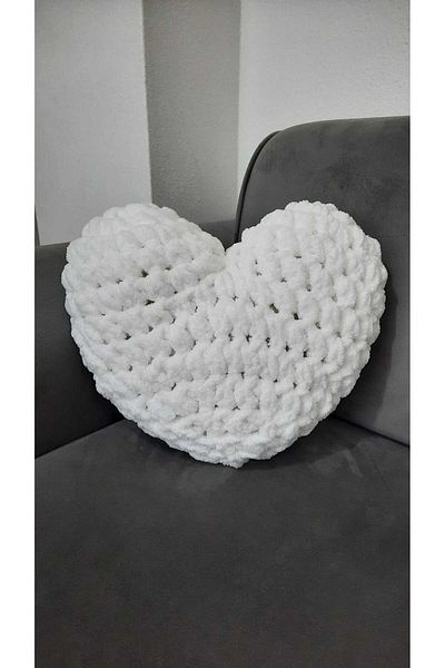 Alize Puffy Heart Pillow White Color