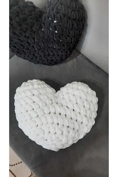 Alize Puffy Heart Pillow White Color