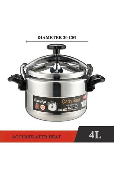 Cady One 4L Aluminum Pressure Cooker Silver