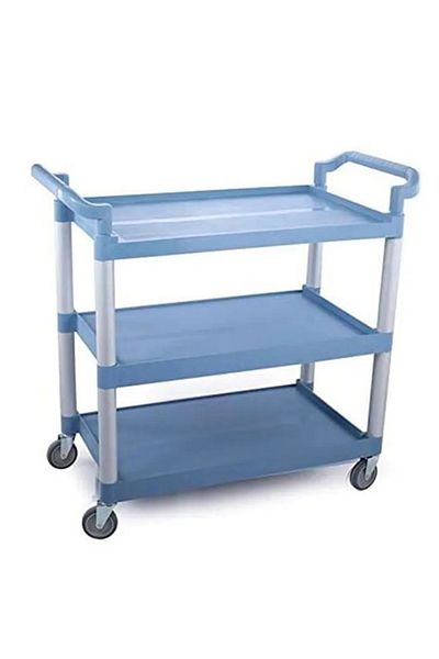 Cady One 3-Tier Folding Wheeled Trolley Blue/Grey