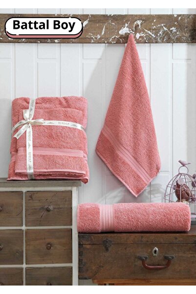 Rebeka King Size Bath Towel Set of 2 - Salmon