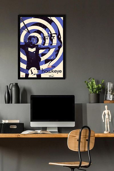 Saturn Pictură înrămată Hawkeye - Pictură poster din seria Marvel