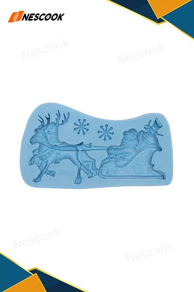 nescook Santa Claus Silicone Mold - Sleigh, Fondant and Dough Shaper