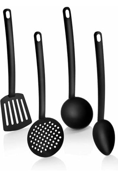 STOREMAX Sellbuystore Home 4-Piece Fireproof Non-Stick Teflon Coated Kitchen Set - Ladle, Colander, Spatula and Ka