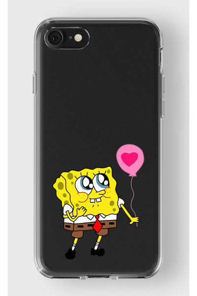 moonset Iphone 7 / 8 / SE Uyumlu Sünger Bob Tasarımlı Baskılı Şeffaf Telefon ...
