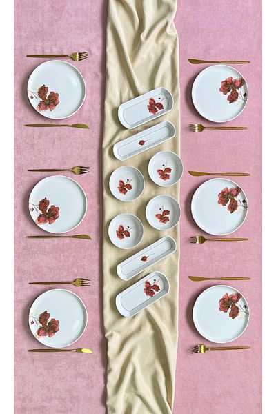 Borser Magnolia 6-Person 14-Piece Breakfast Set