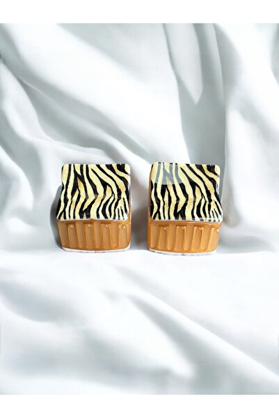 mila aksesuar Women's 2-Piece Leopard Square Bone Latch Buckle