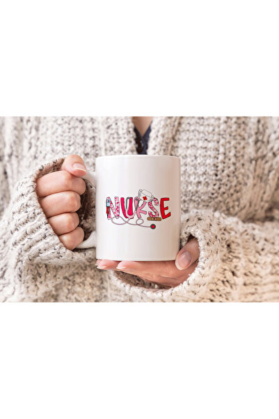 MODA كوب بورسلين هدية مطبوع عليه ممرضة