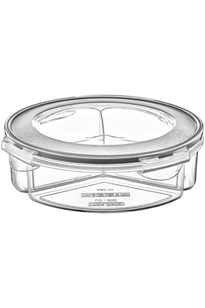 STOREMAX 1.35 Liter Round Food Storage Container with 3 Compartments, Leakproof Gasket and Locking Lid Lc-500 Star