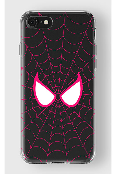 moonset Iphone 7 / 8 / SE Uyumlu Örümcek Gözler Tasarımlı Baskılı Şeffaf Tele...