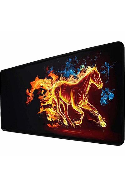 sgeteknoloji لوحة ماوس ألعاب AT HORSE مقاس 70 × 30 سم ونعل غير قابل للانزلاق وخياطة