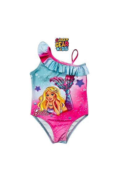 Gadget Gear Costum de baie pentru fete, cu un singur umăr, cu volane cu imprimeu