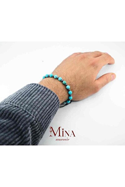 Mina Souvenir Bileğe Göre Ayarlanır  Doğal Taşlı Akik,Firuze,Ametist,Kaplan Gözü Erkek,Kadın Tesbih Bileklik