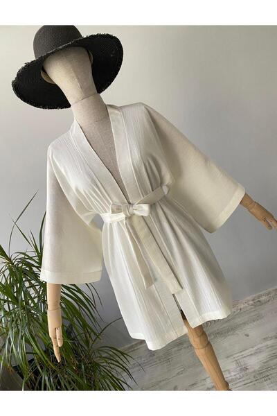BEJ DOKU KETEN KİMONO / PAREO