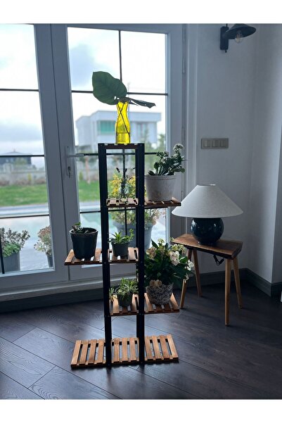 MarangozDede KOVANCI 115 CM BOYUNDA 5 RAFLI SAKSILIK ÇİÇEKLİK DEKORATİF RAF