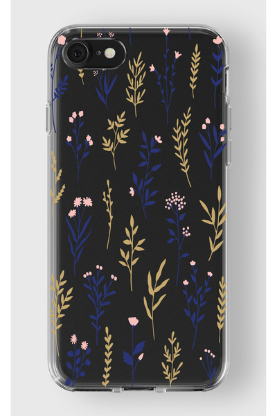 moonset Iphone 7 / 8 / SE Uyumlu Çiçekler Tasarımlı Baskılı Şeffaf Telefon Kı...
