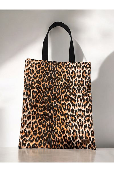 Nuggita Leopard Patterned Woven Shoulder Bag