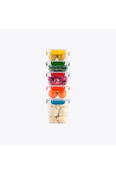 STOREMAX Sellbuystore Home Leak Proof Set of 5 Storage Containers, Various Sizes (2X800 Ml, 2X1000 Ml, 1X