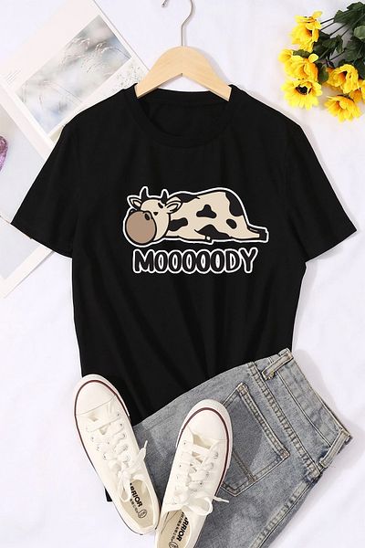 uyguntarz Μπλουζάκι Mooooody Printed Unisex Oversize
