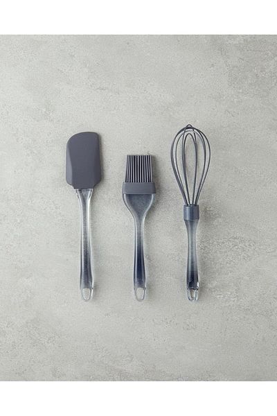 STOREMAX Sellbuystore Home Ciara Plastic 3 Piece Serving Set Gray 1053513