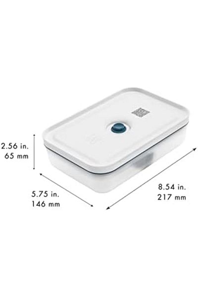 STOREMAX Jvnnastore Fresh & S Vacuum Food Transport Container, L Flat, Plastic, Semi-Transparent-Mediterranean Blue Train