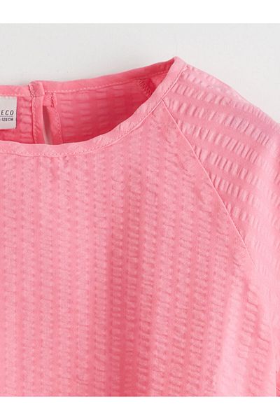 LC Waikiki Μπλούζα για κορίτσια με υφή LCW ECO Crew Neck