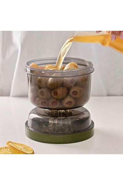 STOREMAX Emlshop Home - Shaped Hourglass Pickle and Olive Straining Container, Versatile Pickle Olive Net
