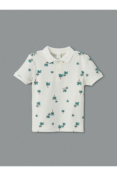 LC Waikiki Lcw Kids Ecru Polo Neck Boy's T-Shirt 2-Piece