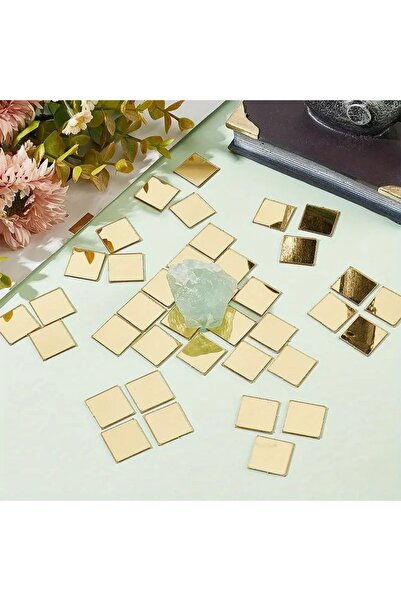 VENON 50 Adet 4 Cm Kare Pleksi Ayna Kendinden Yapışkanlı Dekoratif Ayna Dekor...