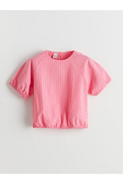 LC Waikiki Μπλούζα για κορίτσια με υφή LCW ECO Crew Neck