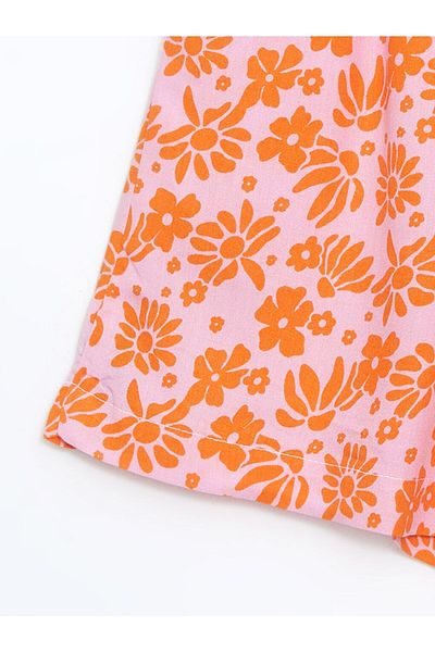 LC Waikiki Floral Girl's Shorts with Elastic Waist