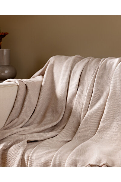 Madame Coco Rosny Koltuk Şalı - Bej - 175x200 cm