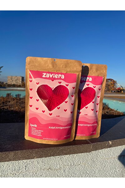 Zaviera Kalpli Amigurumi Anahtarlık Kiti Sevgililer Günü El Emeği Oyuncak Hed...