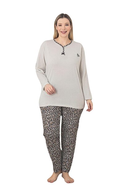 Farya Home X-Dreamy Plus Size Cotton Print Long Sleeve Pajamas Set