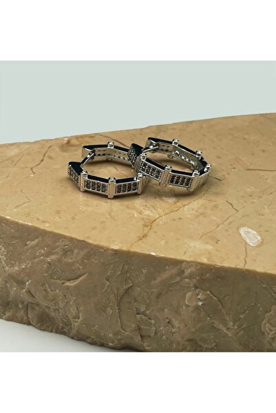 monalisatoka Kadın Zirkon Taşlı Yuvarlak Çelik Küpe