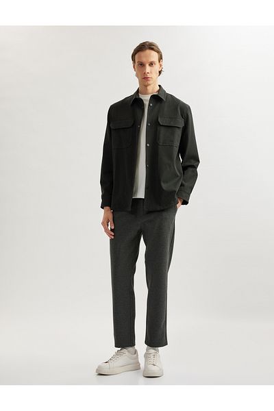 Koton Viscose Blend Chino Pocket Detailed Tapered Fit Trousers