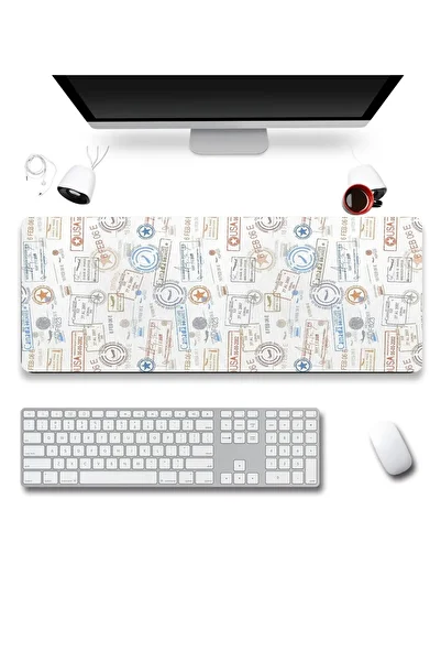 SonicTouch Stamp Collection Gamer Seamless Waterproof Keyboard Mouse Pad 32x70cm