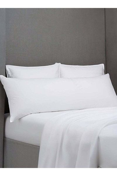 soufa dibaj Long Sleeping Pillow Microfiber - White 150x50cm