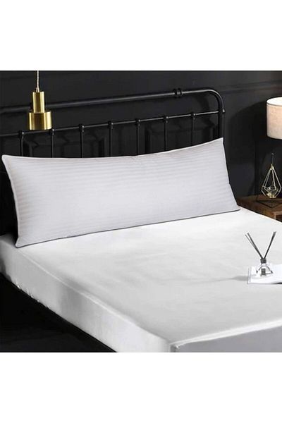 soufa dibaj Long Sleeping Pillow Microfiber - White 150x50cm