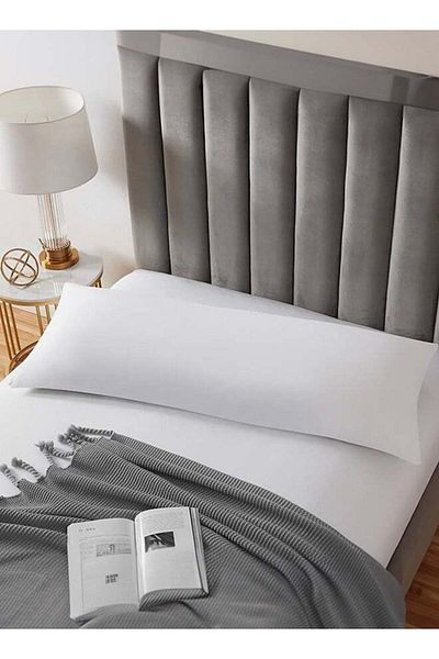 soufa dibaj Long Sleeping Pillow Microfiber - White 150x50cm