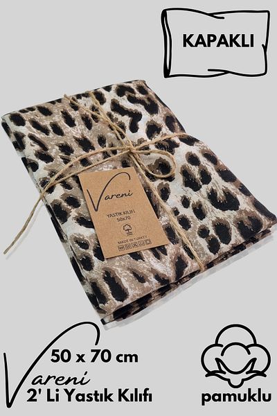 vosvera 50x70 cm Husă de pernă din bumbac cu model leopard - 2 bucăți husă de pernă din bumbac leopard