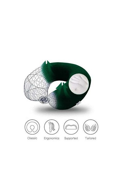soufa dibaj Velvet Neck and Travel Pillow 30x25x10 cm - Dark Green