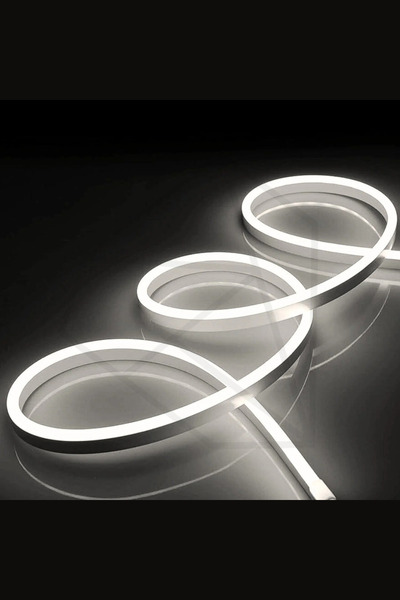 Ema Dükkan 5 Metre 12 Volt Neon Led Şerit Işık 4000k Naturel Beyaz Gerçek Sil...