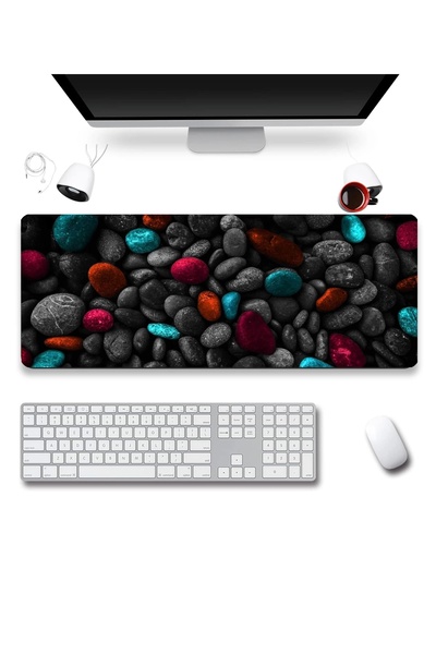 SonicTouch Pietre de pietriș colorate Gamer Gamer Tastatură rezistentă la lic...