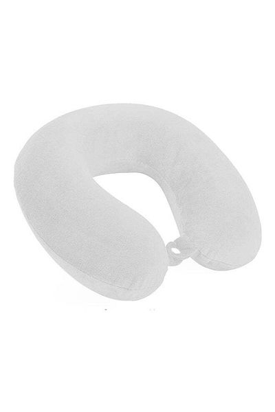 soufa dibaj Velvet Neck and Travel Pillow 30x25x10 cm - White