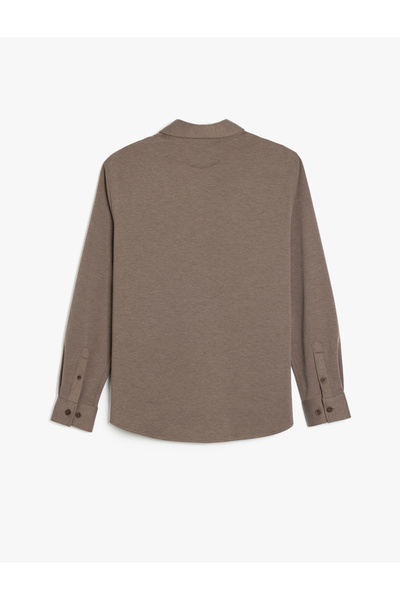 Koton Μακρυμάνικο πουκάμισο από βαμβακερό ύφασμα κανονική εφαρμογή