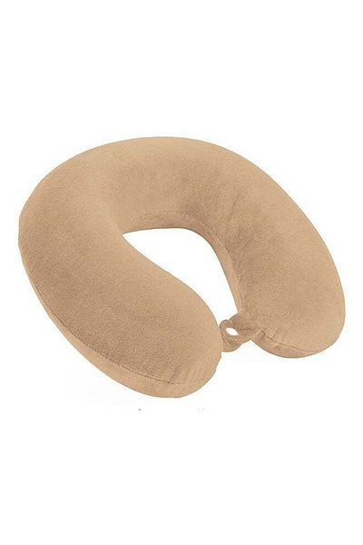 soufa dibaj Velvet Neck and Travel Pillow 30x25x10 cm - Beige