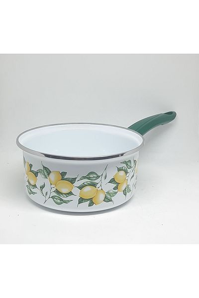 Avşar Enamel House - 18 Cm, 1.9 Liter, Limaon Patterned Drinker, Milk Drinker Egg Cooking