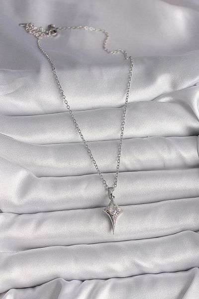 Clariss 316L Steel Silver Color Chain Zircon Stone North Star Model Women's Necklace